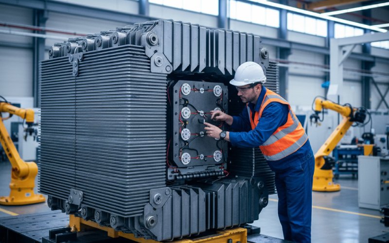 engineer inspecting CRGO transformer core