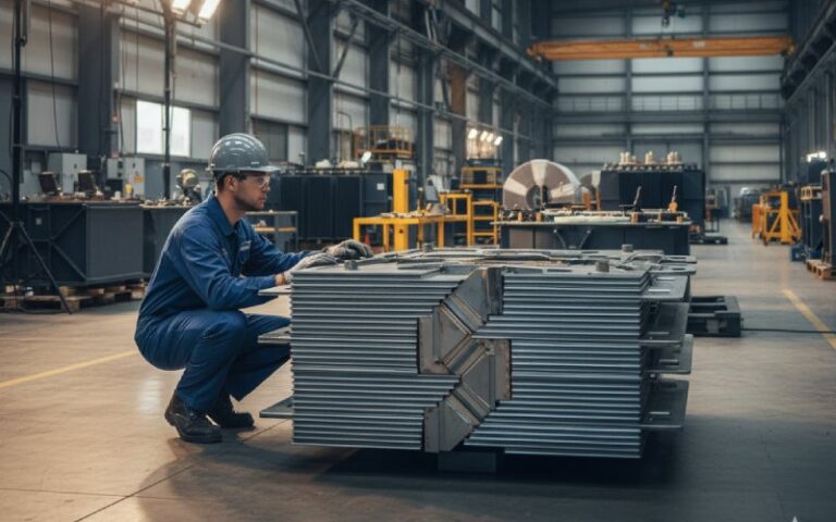 engineer inspecting transformer core