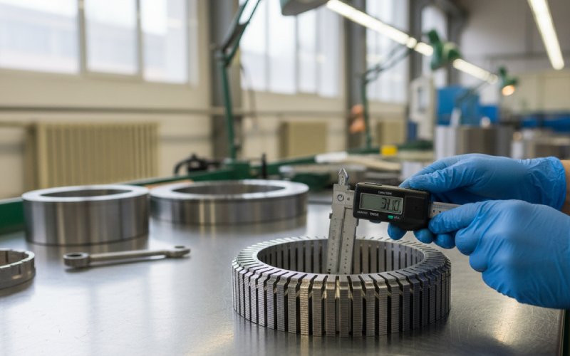 measuring motor lamination stack