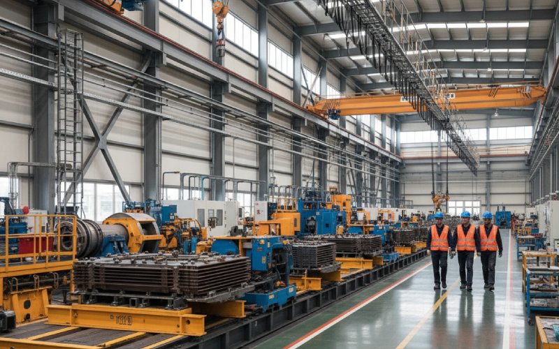 Modern transformer factory floor