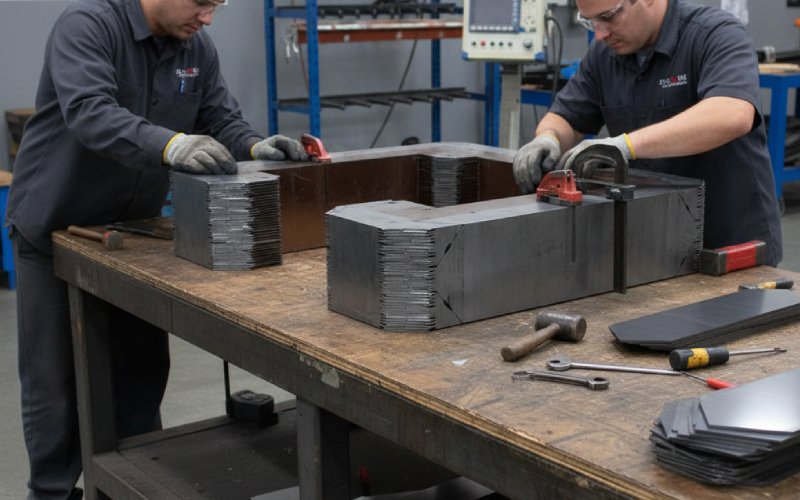 assembling step-lap transformer core