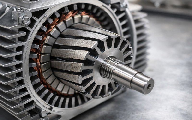 Motor cutaway close-up