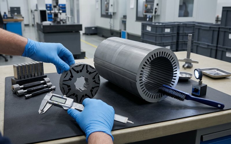 Quality inspection of PMSM stator and rotor lamination components