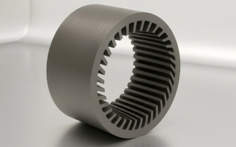 Skewed rotor lamination stack