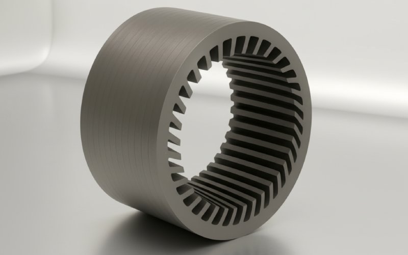 Skewed rotor lamination stack