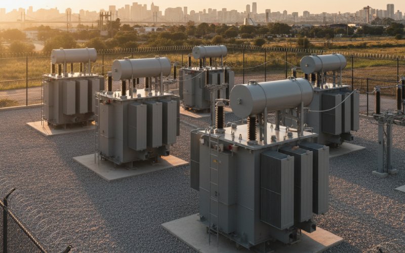 modern power transformers in substation