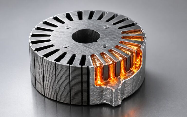 Aluminum die casting process filling a rotor lamination stack