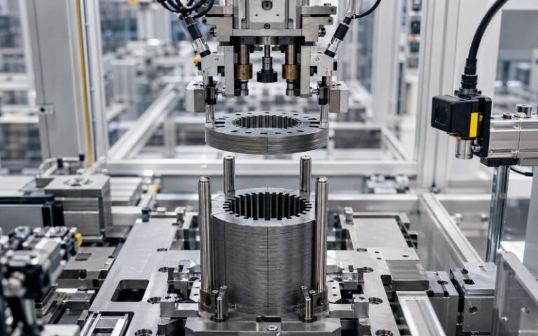 Automated motor lamination stacking