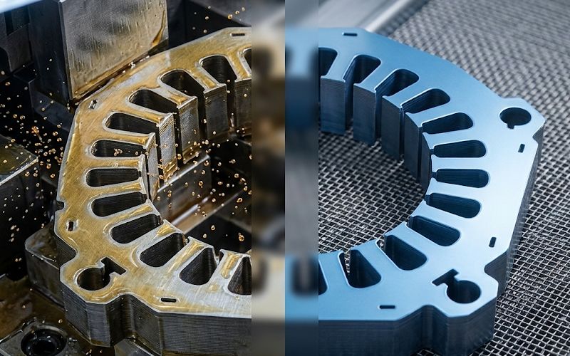 electrical steel lamination transitioning from lubricated stamping clean surface