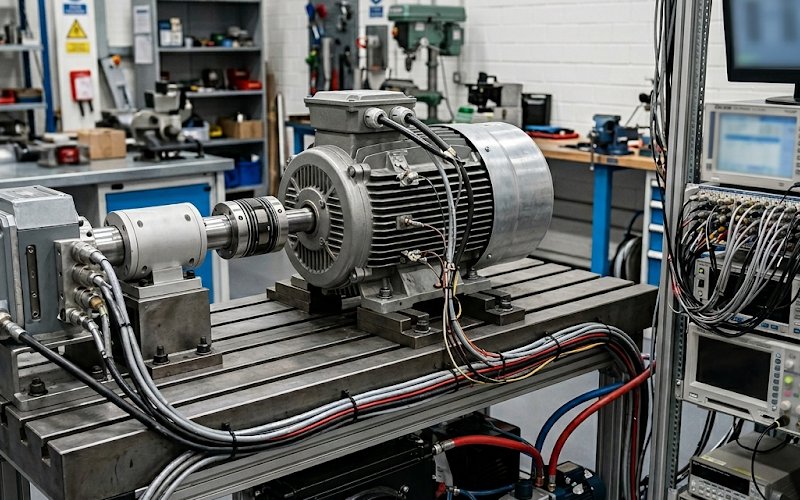 motor testing scenario on the experimental platform
