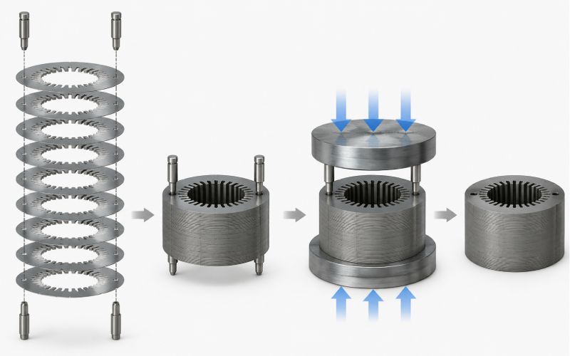 Exploded view of lamination stack assembly