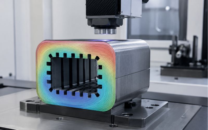 Laser scanning a lamination stack end face for flatness surface mapping