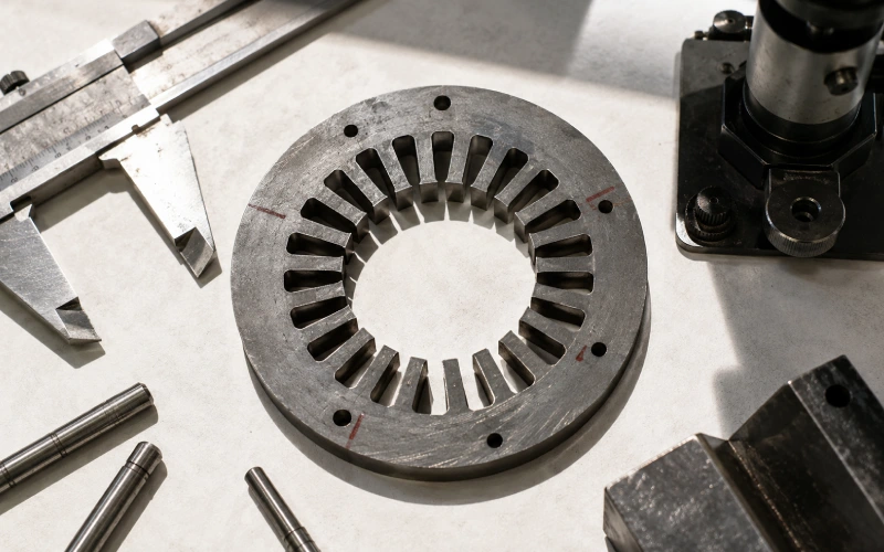 Inspecting bore, tooth width and slot opening