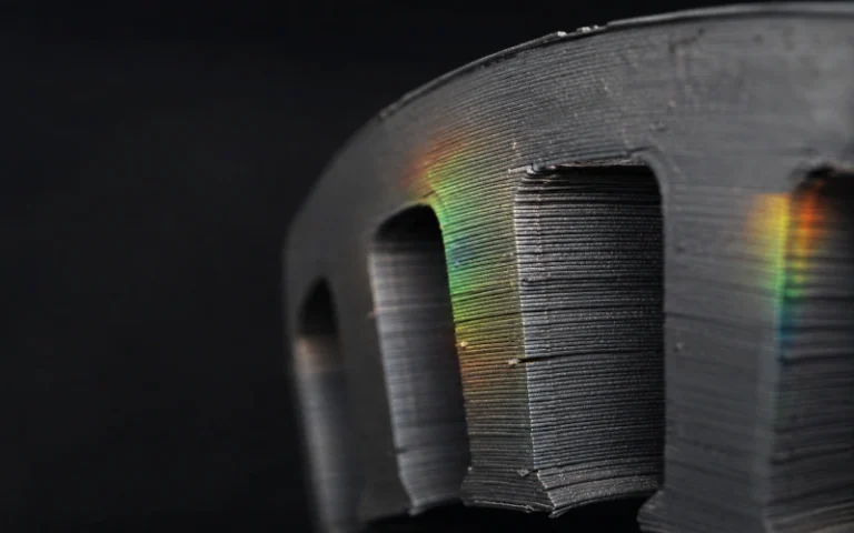 Close-up of vibrating stator laminations