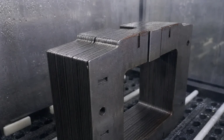 Electrical steel lamination stack in salt spray testing