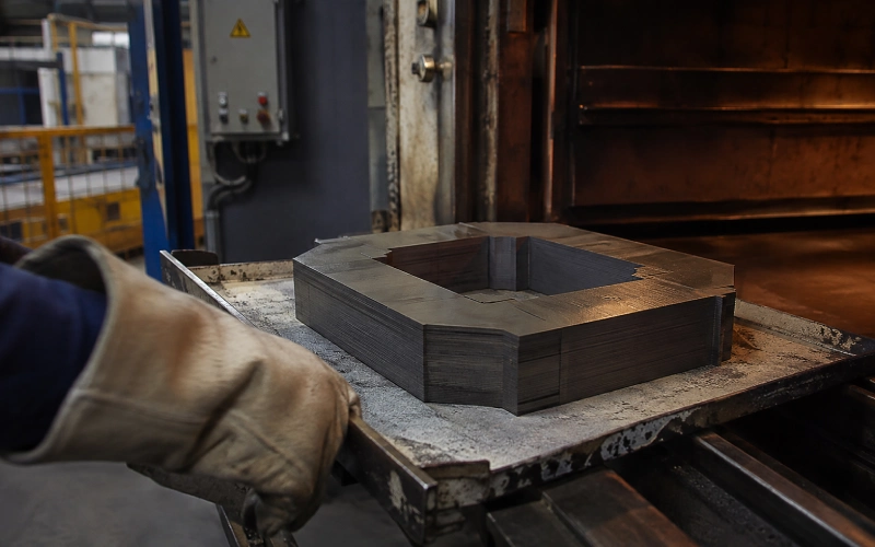 Laminated steel core after oven curing