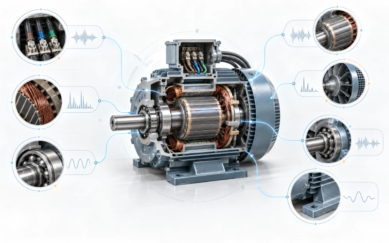 Multiple diagnostic paths behind abnormal motor current readings